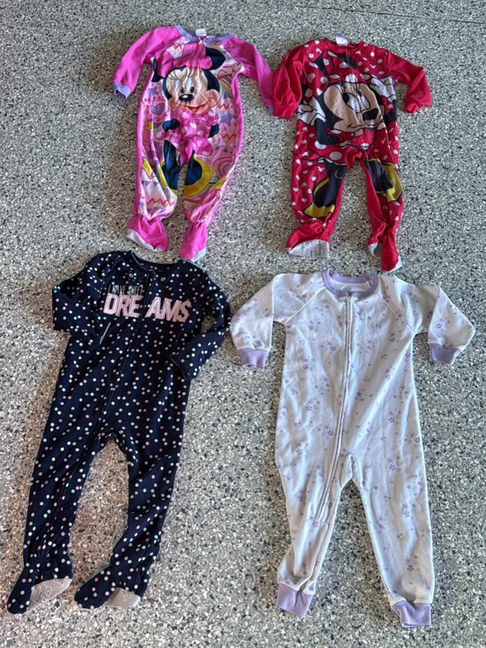 3T Footie Fleece Pajama Set Minnie Mouse - 4